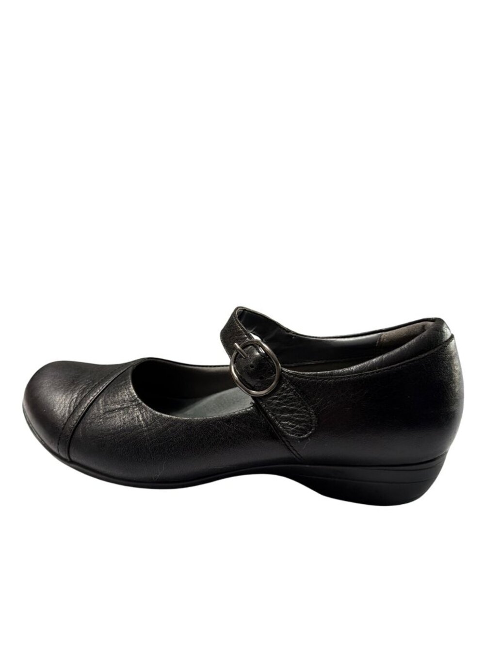 Dansko Black Leather Mary Jane Flats with Buckle